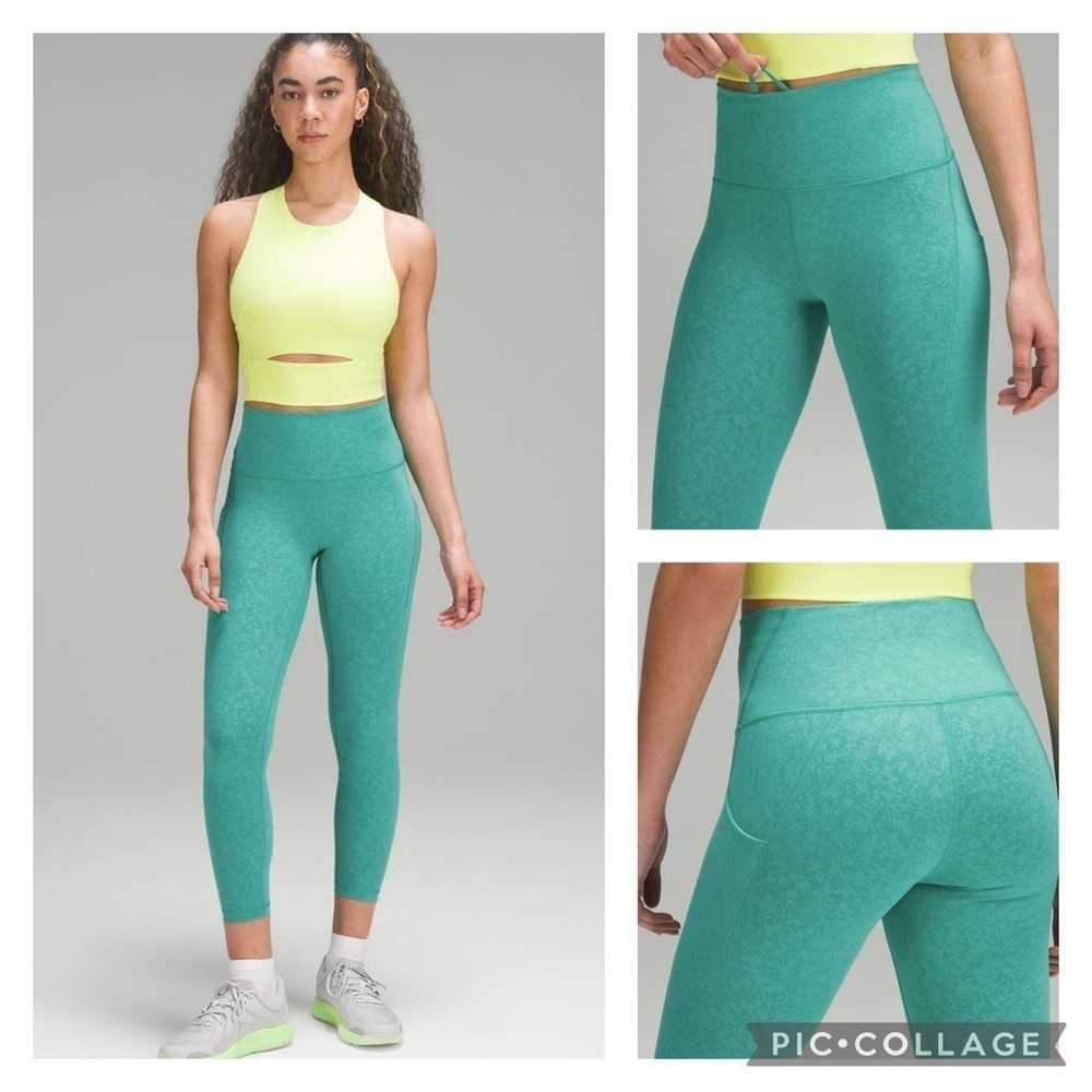 Lululemon Wunder Train High-Rise Tight with Pockets Blaze Maldives Green size 14